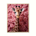 Giraffens Rosehav i Pink - Giraf Plakat 26