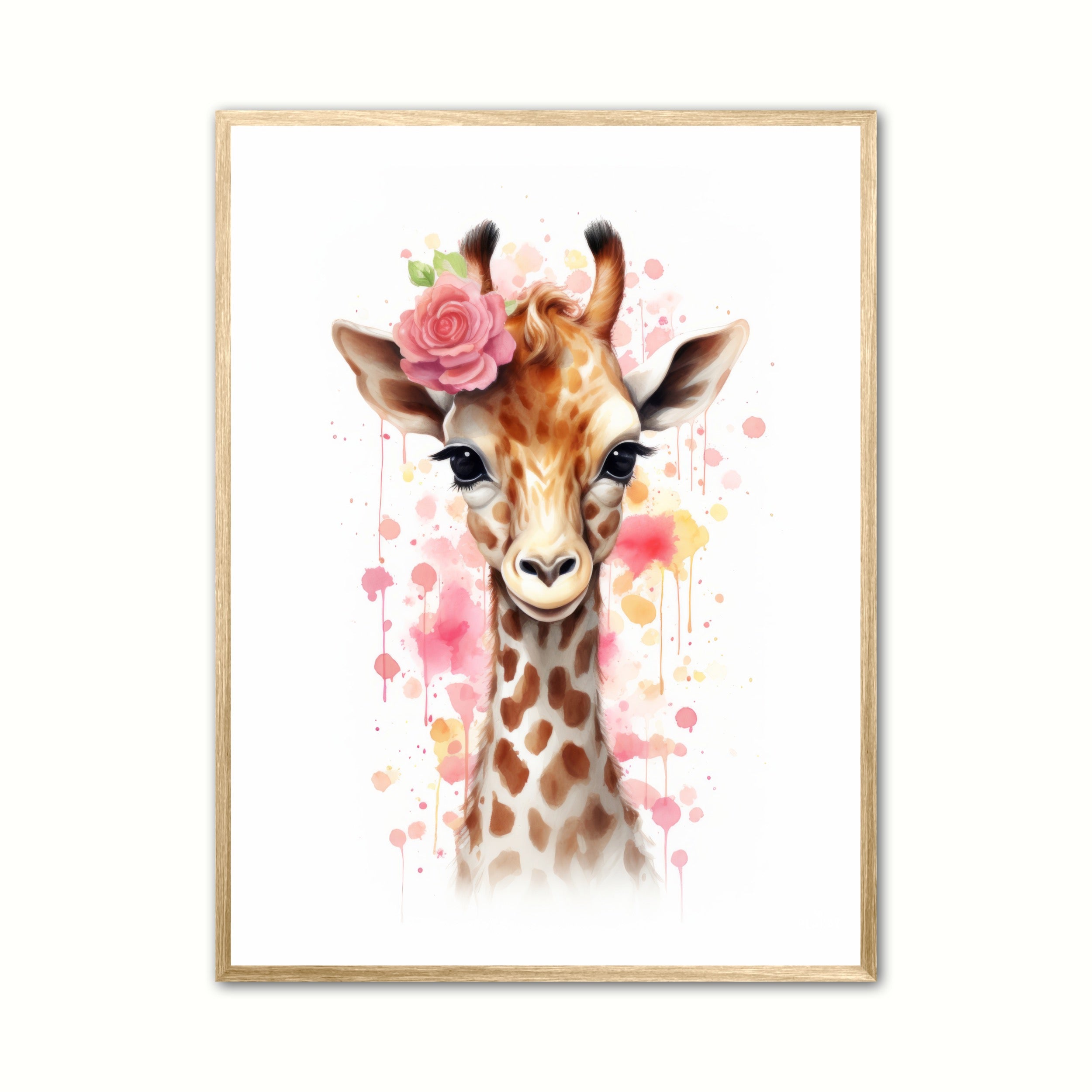 Giraffens Blomsterdrømme - Giraf Plakat 28