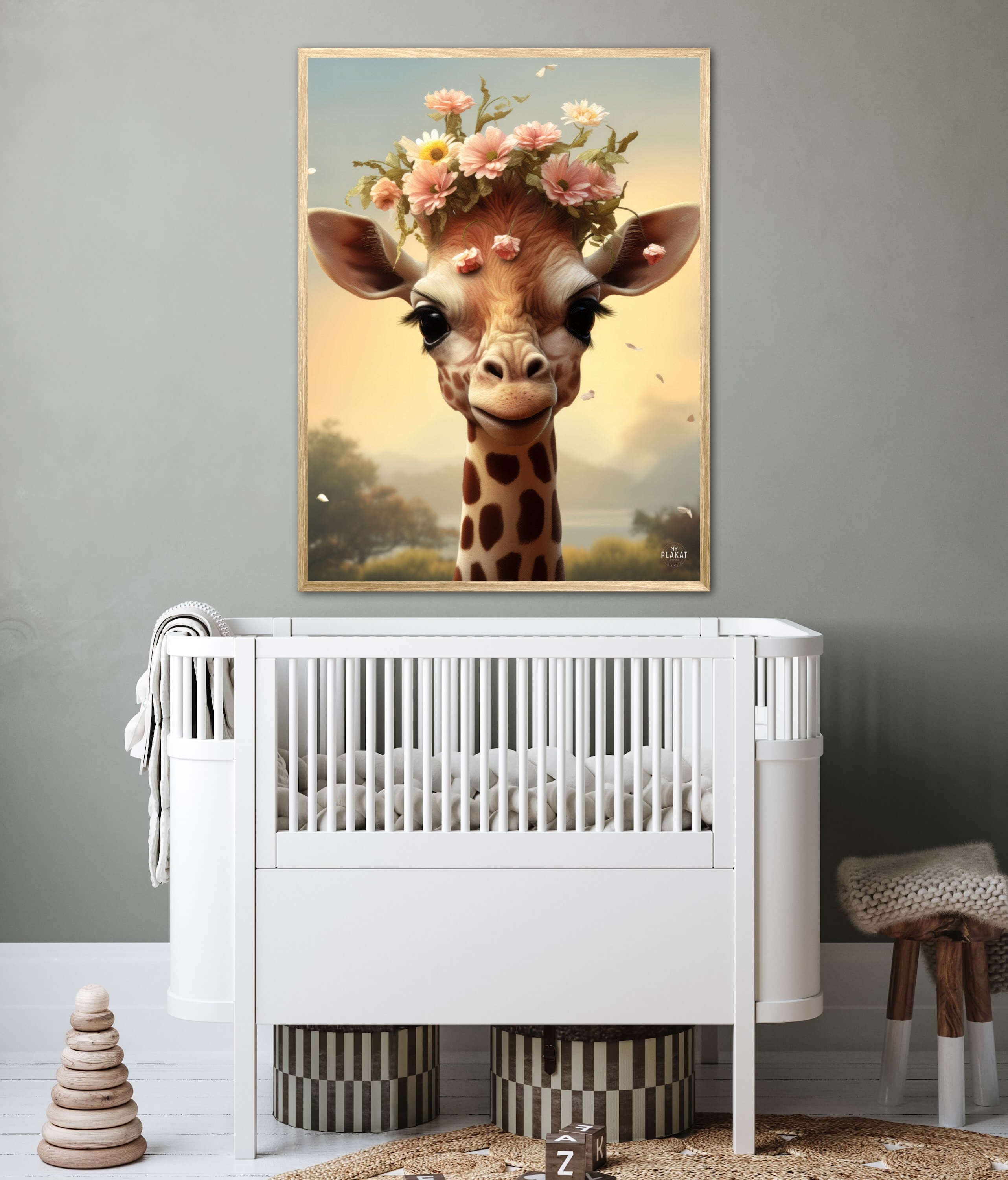 Giraffens Blomsterdrøm - Giraf Plakat 10