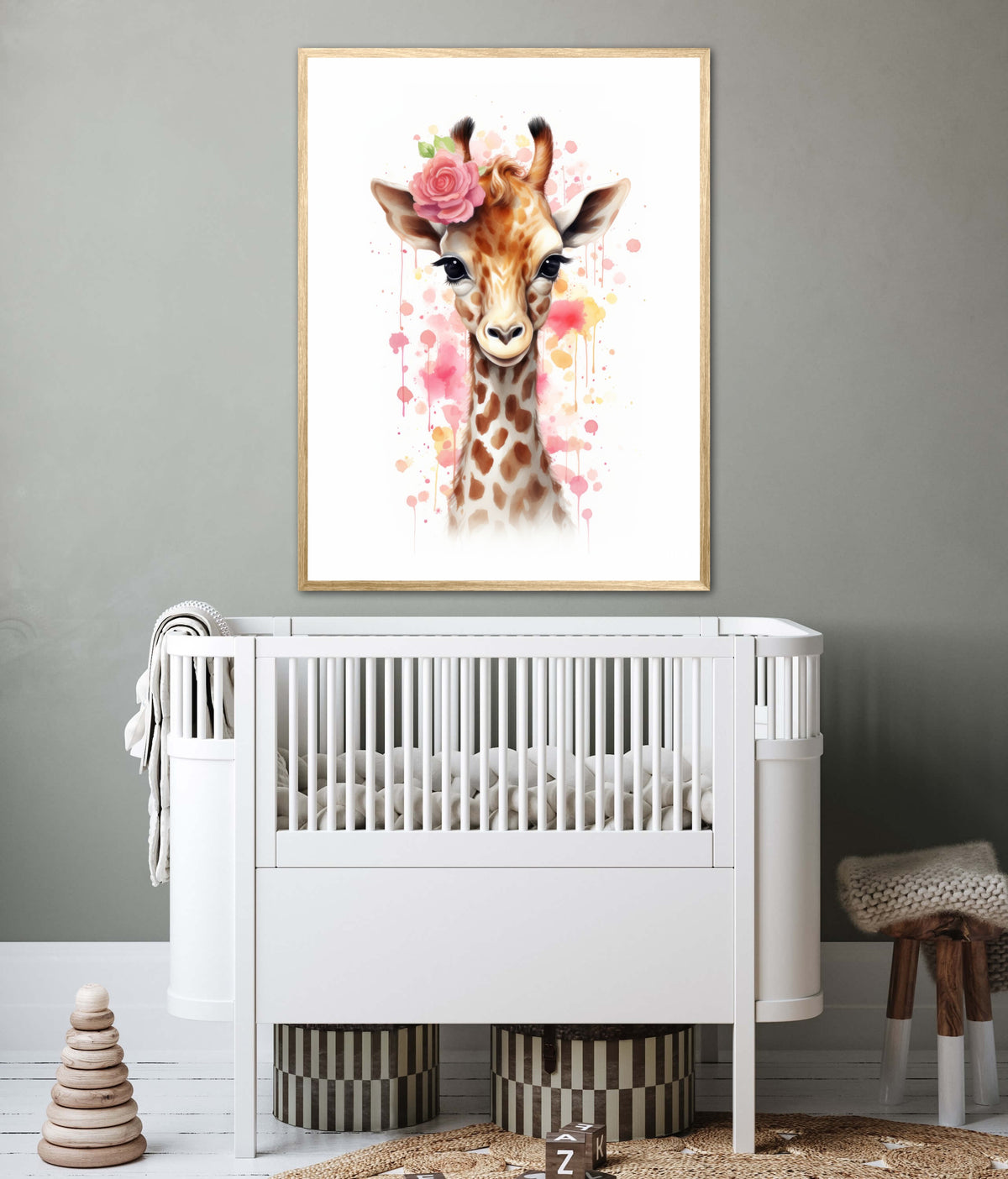 Giraffens Blomsterdrømme - Giraf Plakat 28