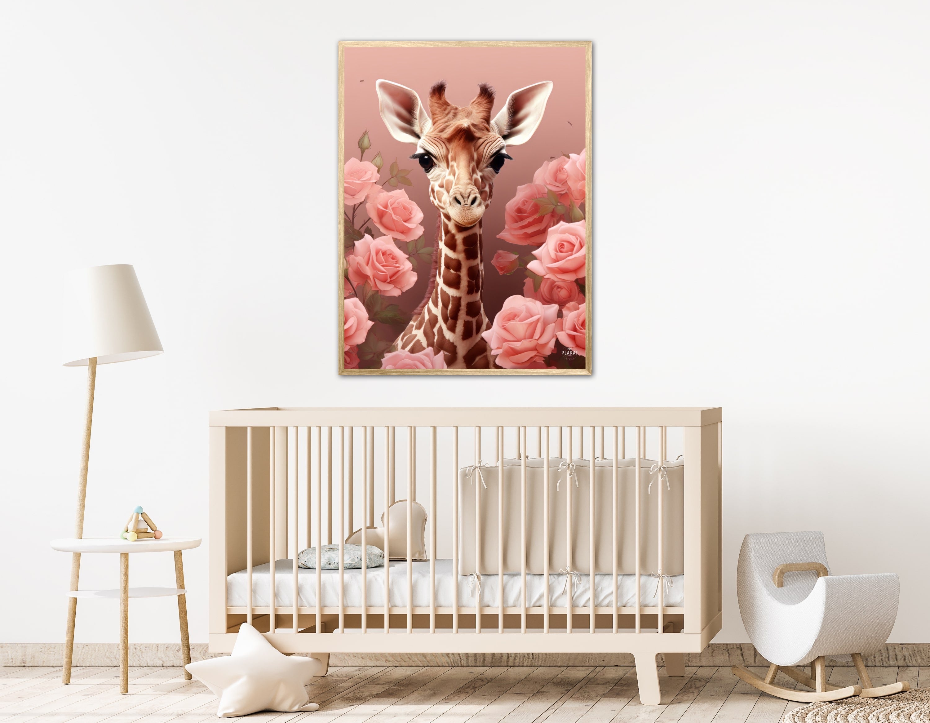 Pink Roser i Giraffens Verden - Giraf Plakat 31