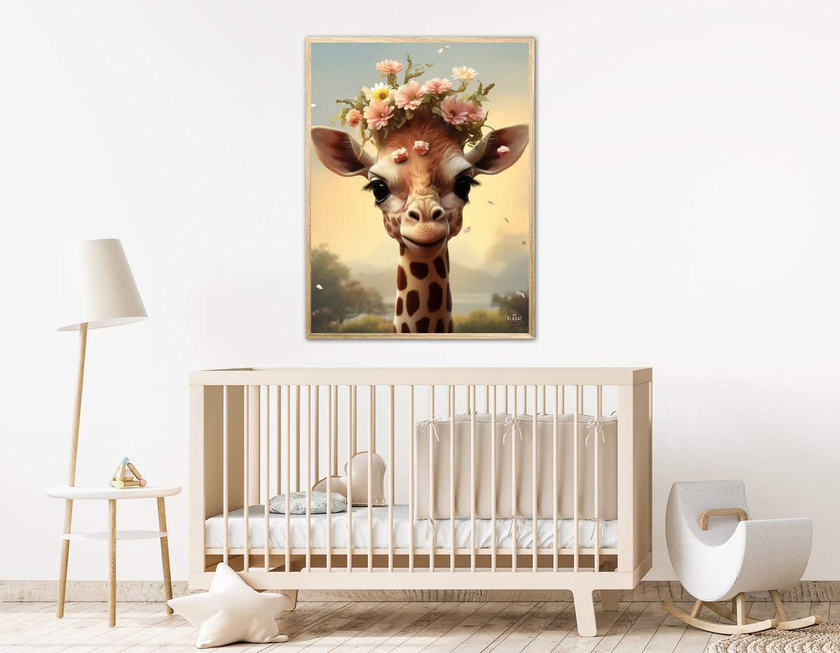 Giraffens Blomsterdrøm - Giraf Plakat 10