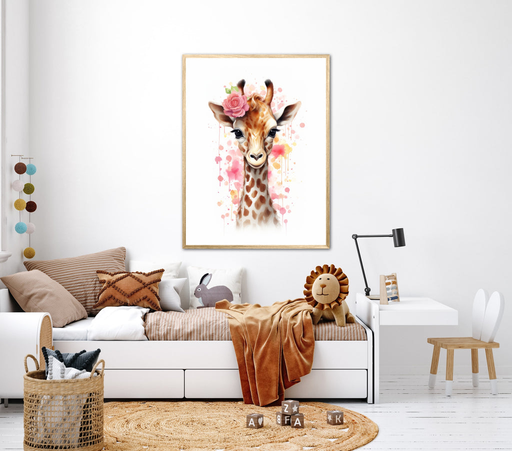 Giraffens Blomsterdrømme - Giraf Plakat 28