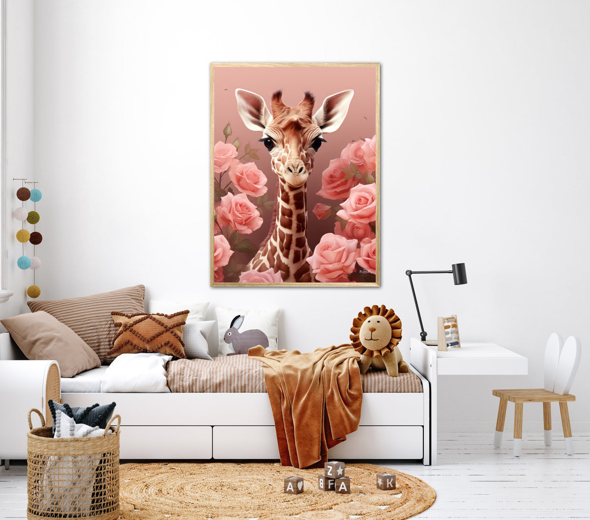 Pink Roser i Giraffens Verden - Giraf Plakat 31