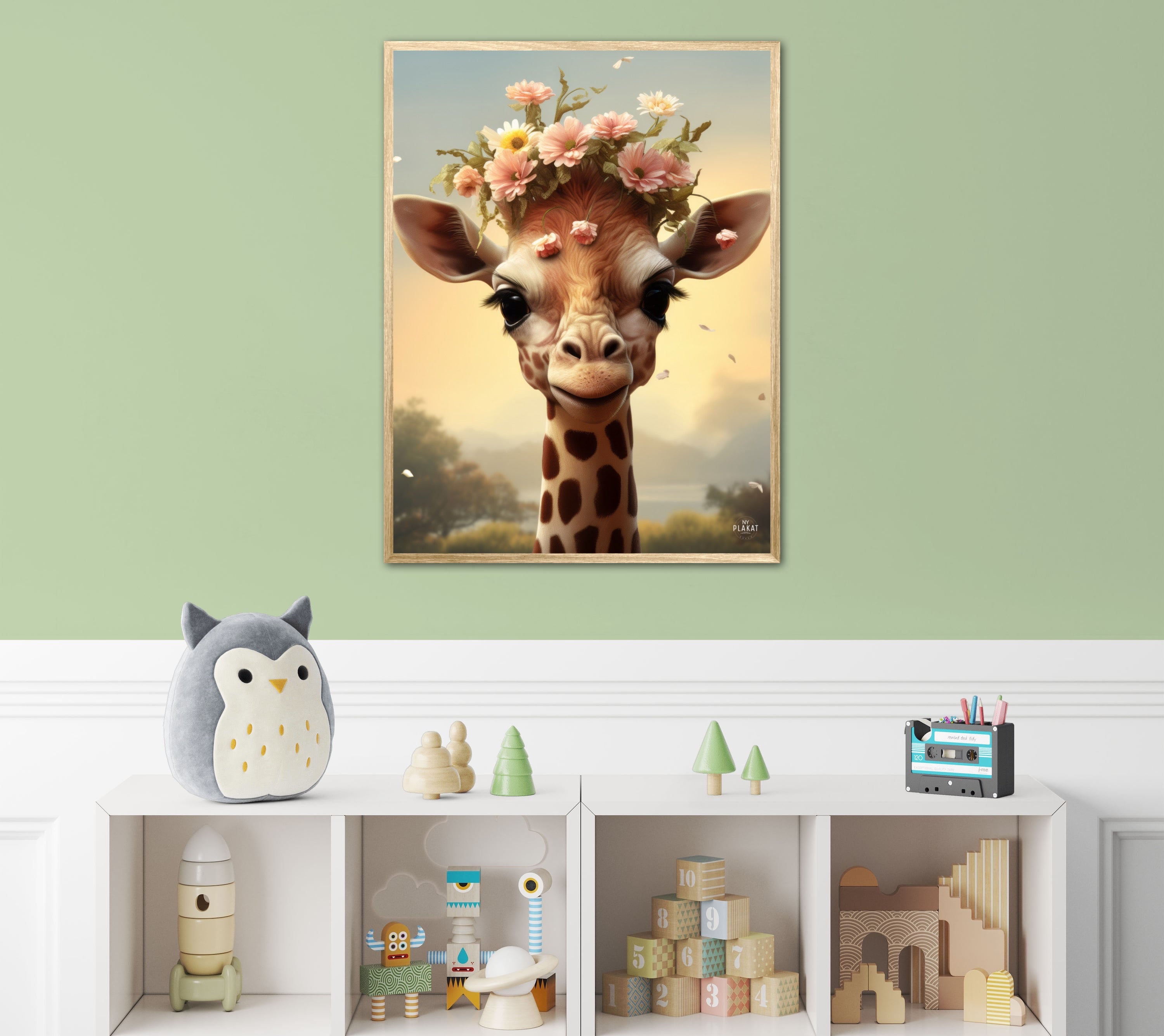 Giraffens Blomsterdrøm - Giraf Plakat 10