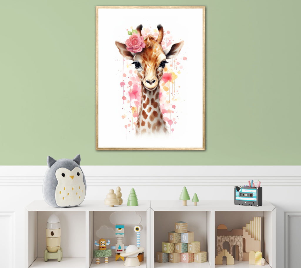 Giraffens Blomsterdrømme - Giraf Plakat 28