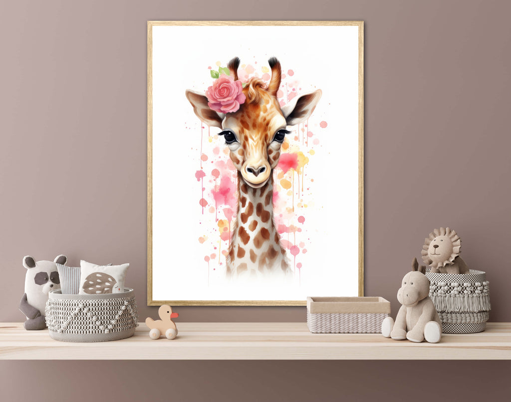 Giraffens Blomsterdrømme - Giraf Plakat 28