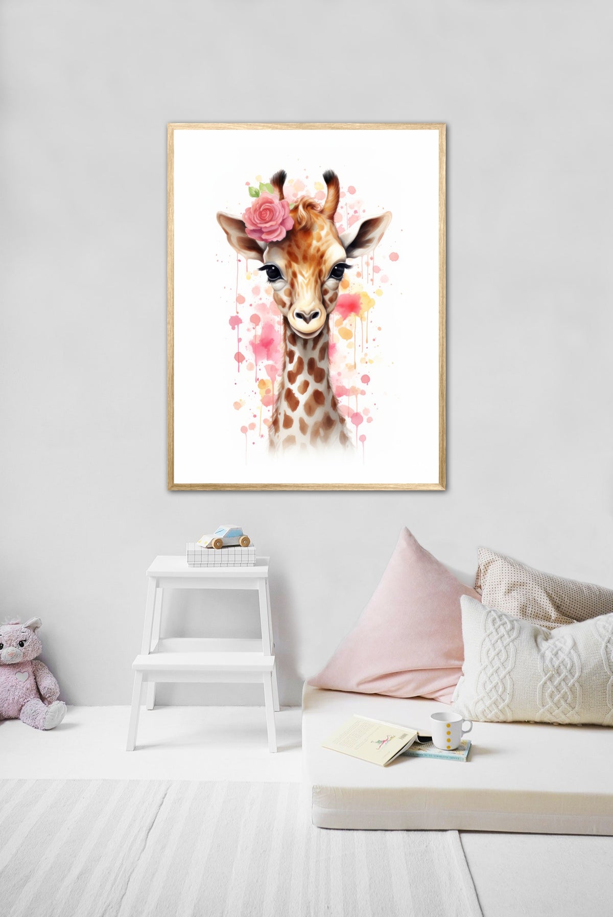 Giraffens Blomsterdrømme - Giraf Plakat 28
