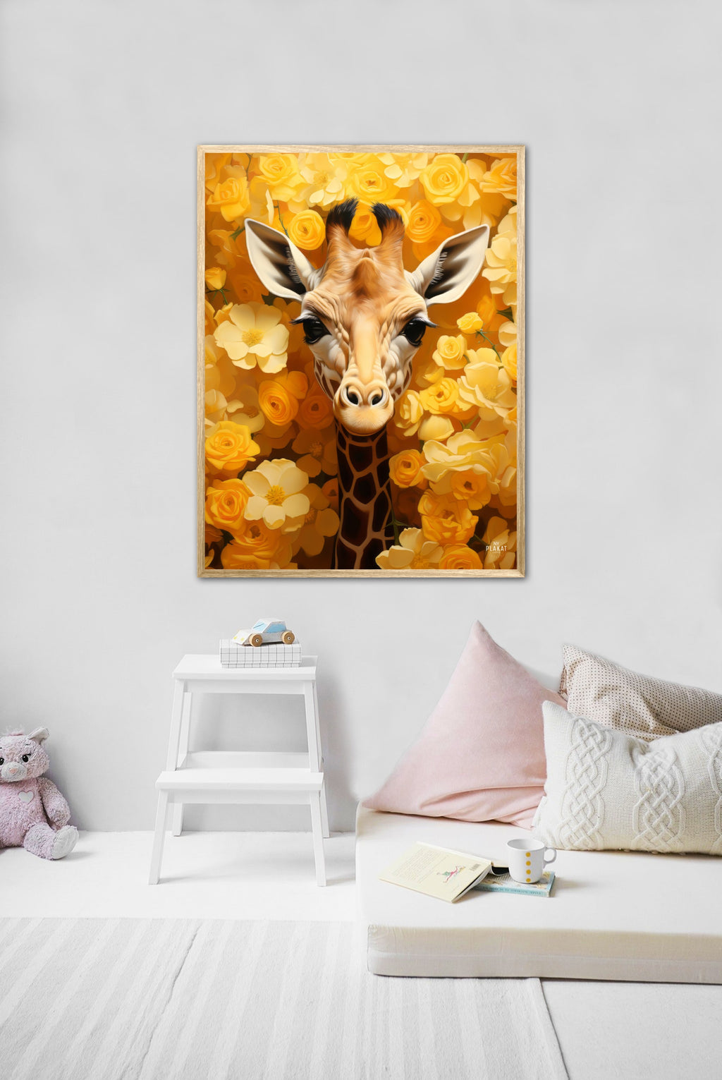 Giraffens Gule Blomsterparadis - Giraf Plakat 12
