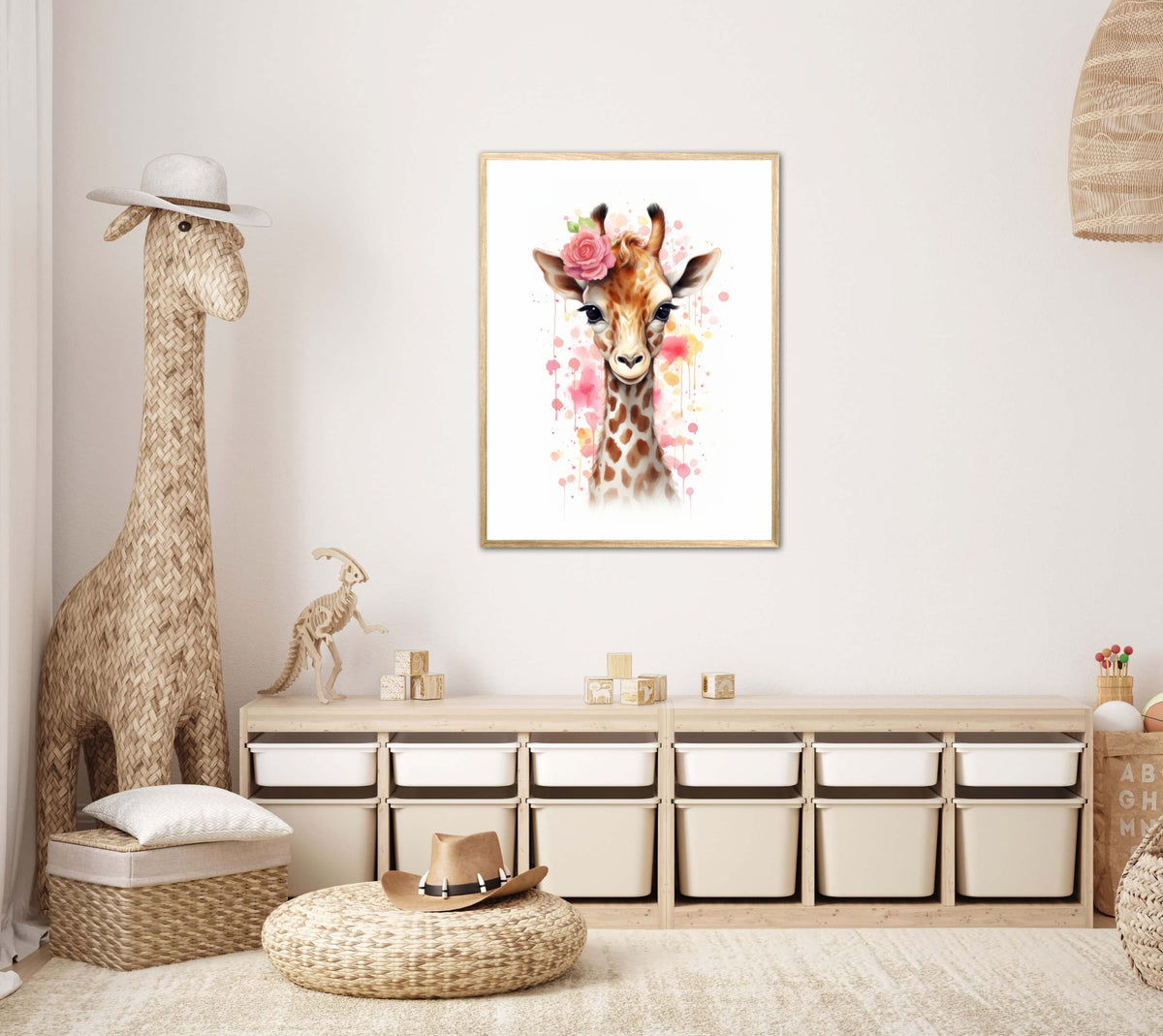 Giraffens Blomsterdrømme - Giraf Plakat 28