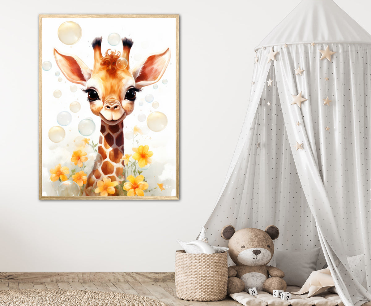 Giraffens Bobleleg - Giraf Plakat 14