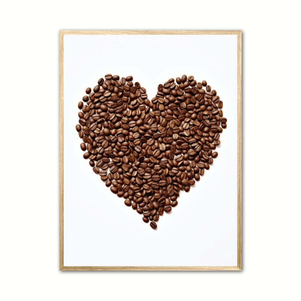 Hjerte af Kaffebønner - Plakat Nr. 1