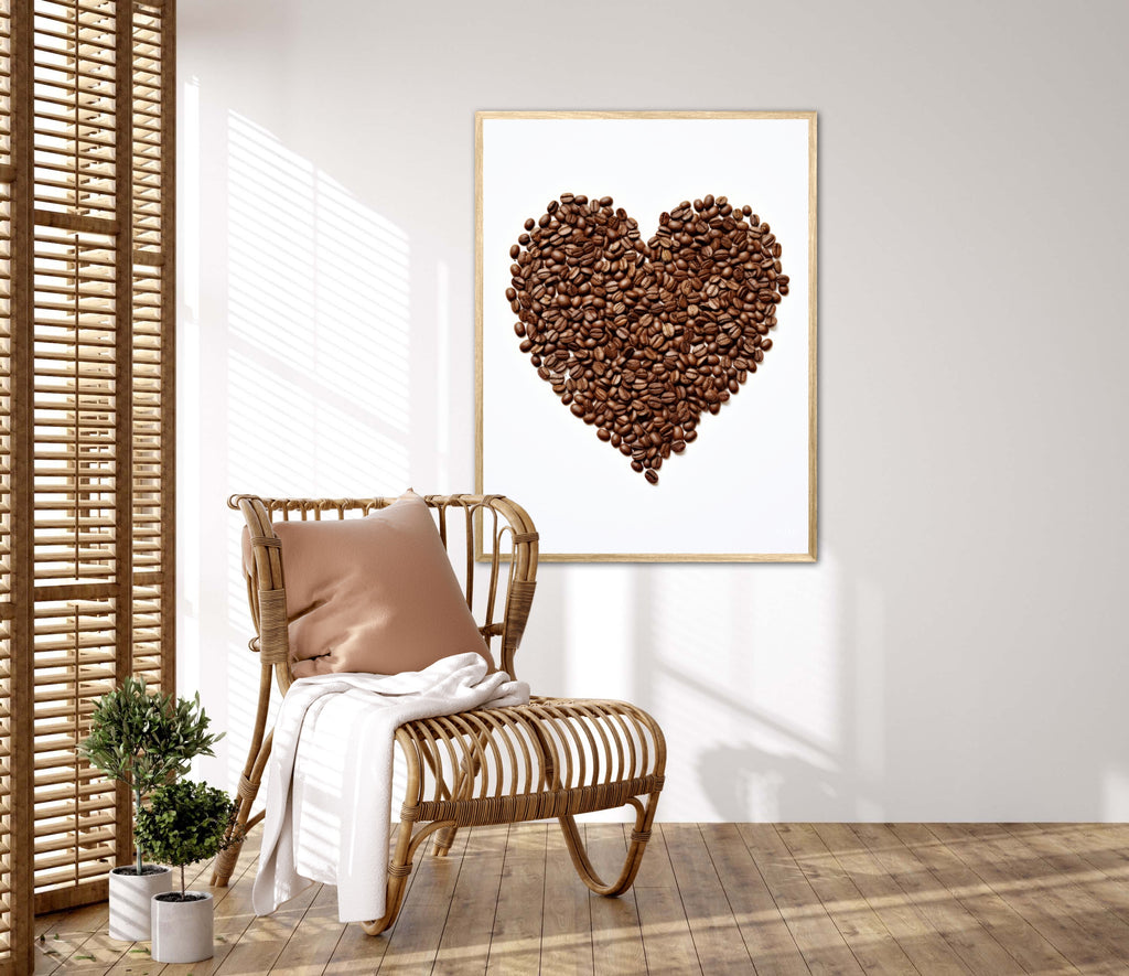 Hjerte af Kaffebønner - Plakat Nr. 1