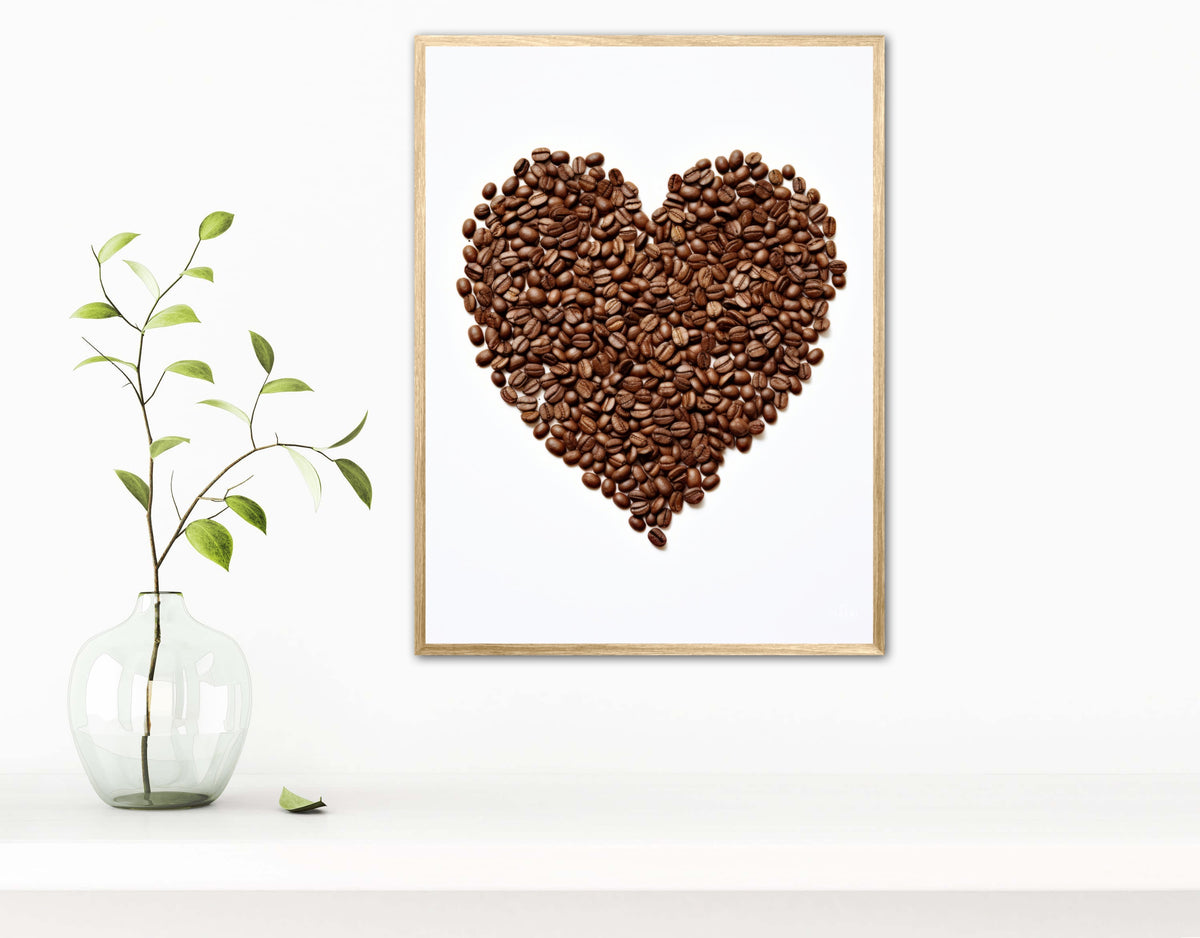 Hjerte af Kaffebønner - Plakat Nr. 1