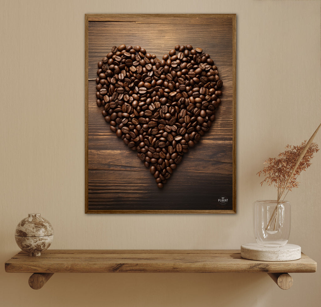 Hjerte af Kaffebønner - Plakat Nr. 2