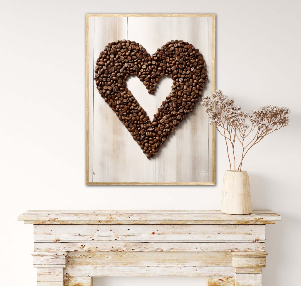 Hjerte af Kaffebønner - Plakat Nr. 4