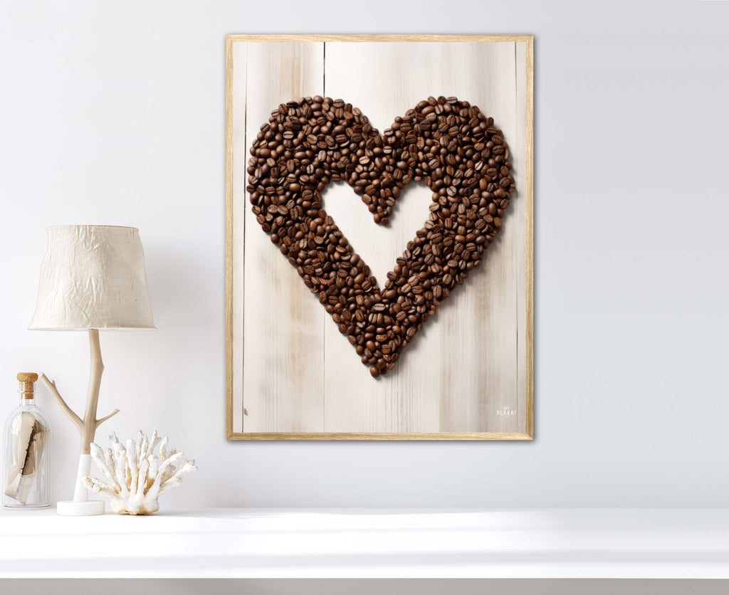 Hjerte af Kaffebønner - Plakat Nr. 4