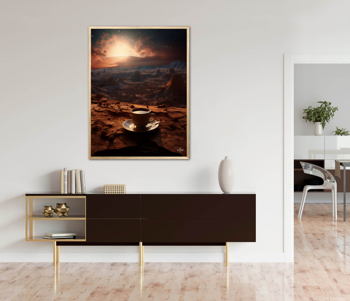 Kaffe et fjernt sted plakat