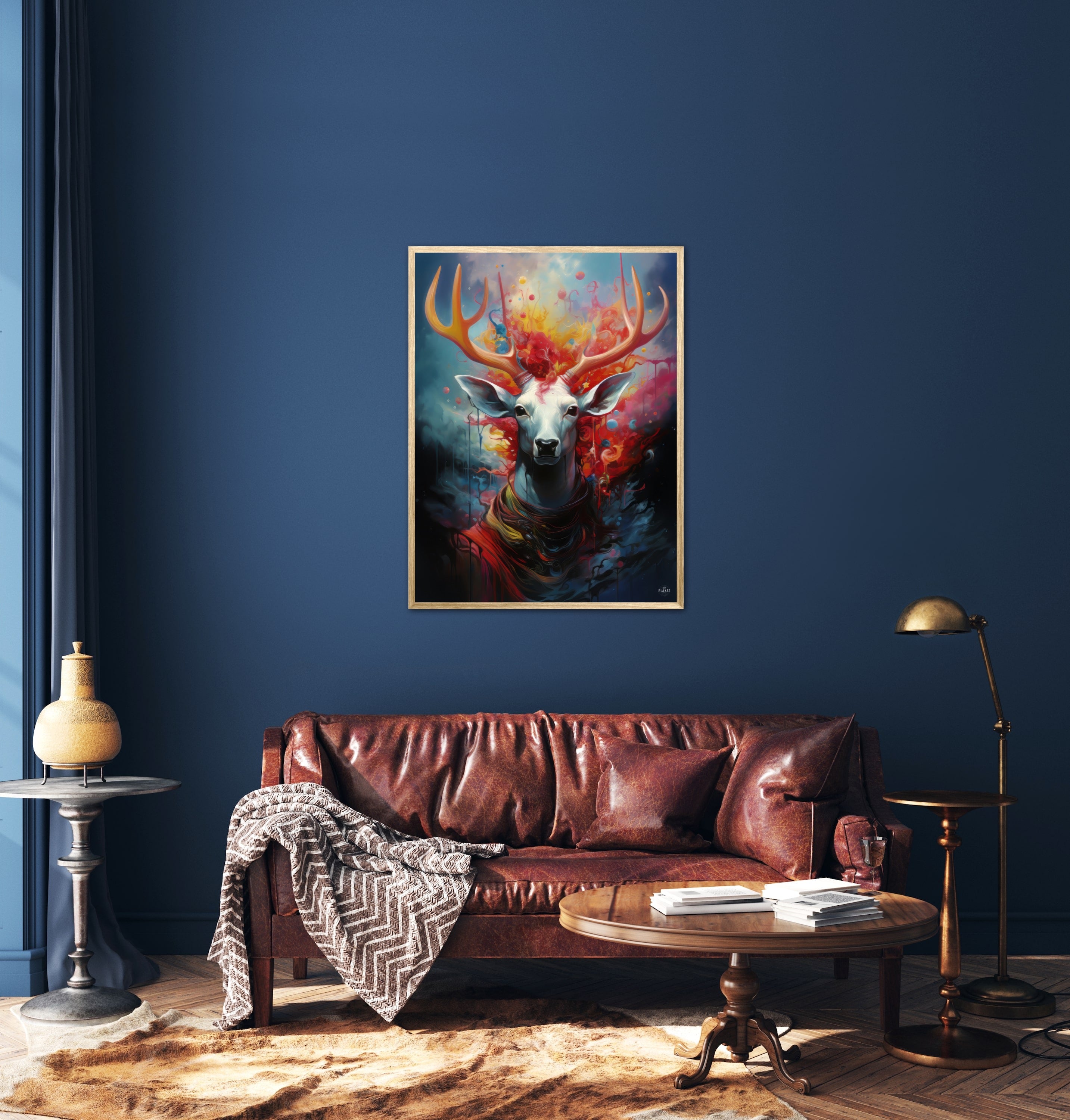 Nebulous Beauty Stag's Dynamic Pose - Plakat