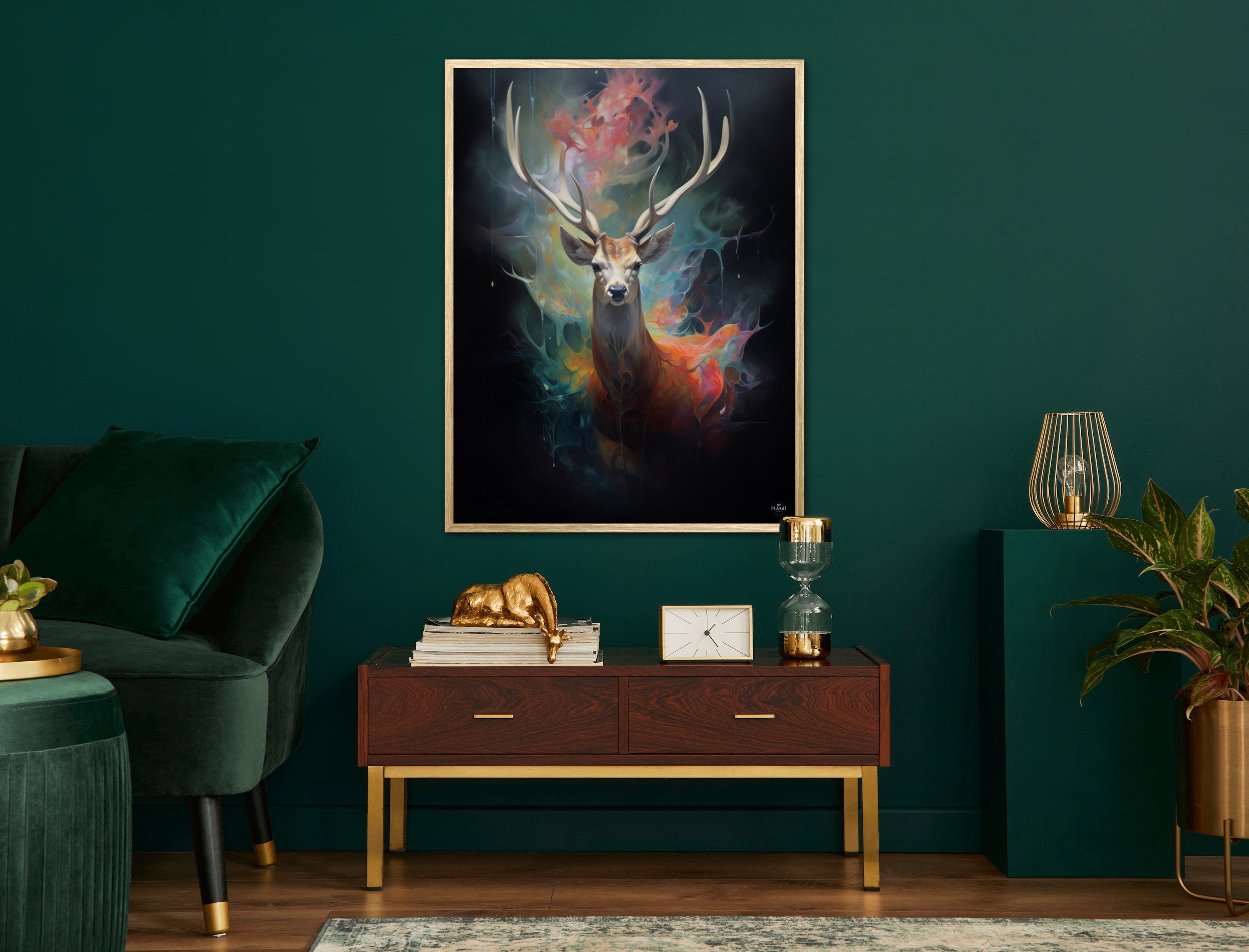 Stag's Radiant Rainbow Journey - Plakat