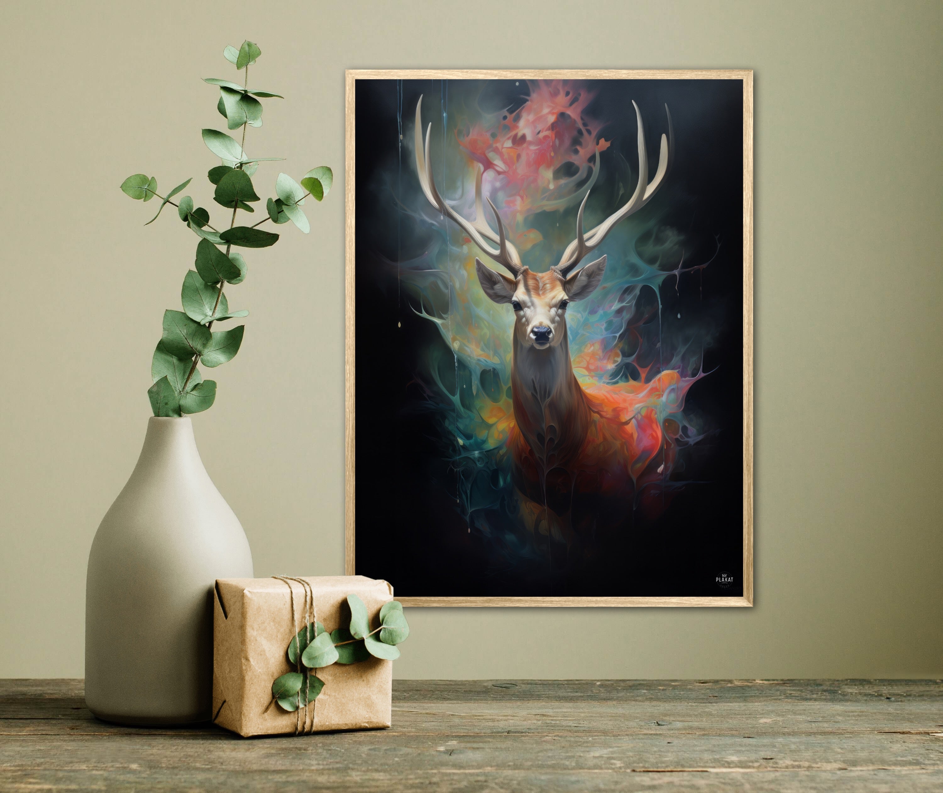 Stag's Radiant Rainbow Journey - Plakat