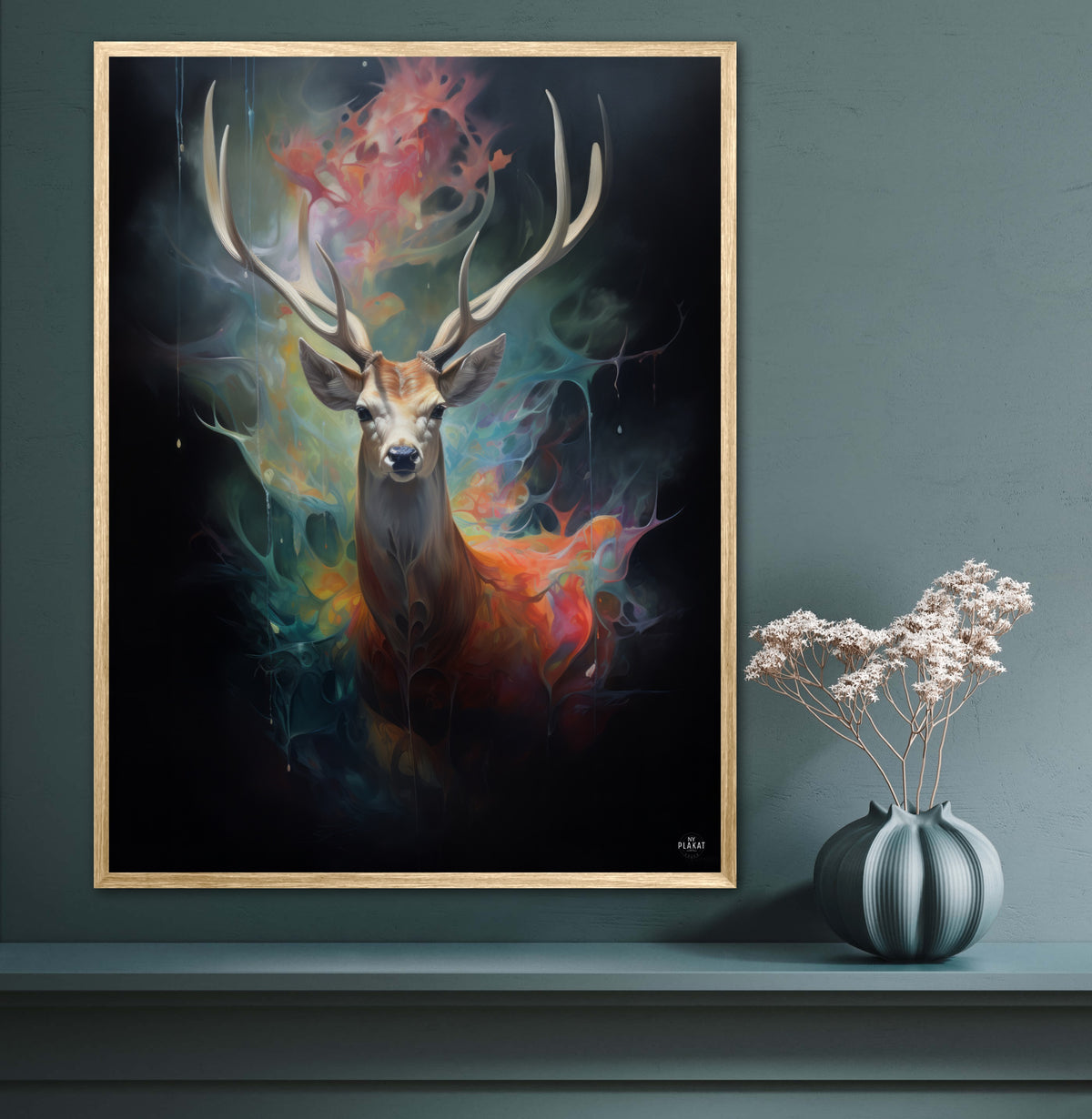 Stag's Radiant Rainbow Journey - Plakat