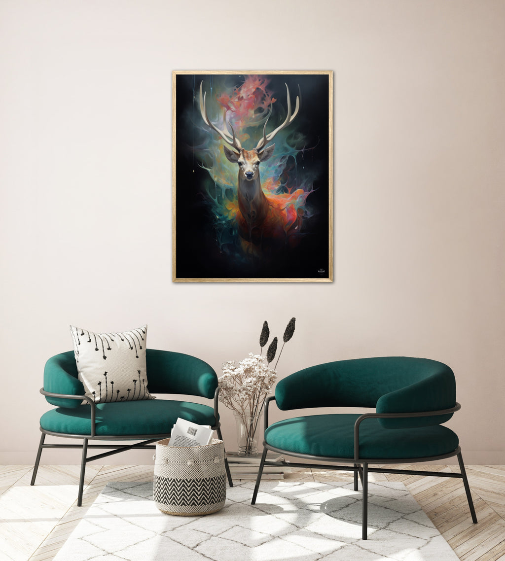 Stag's Radiant Rainbow Journey - Plakat