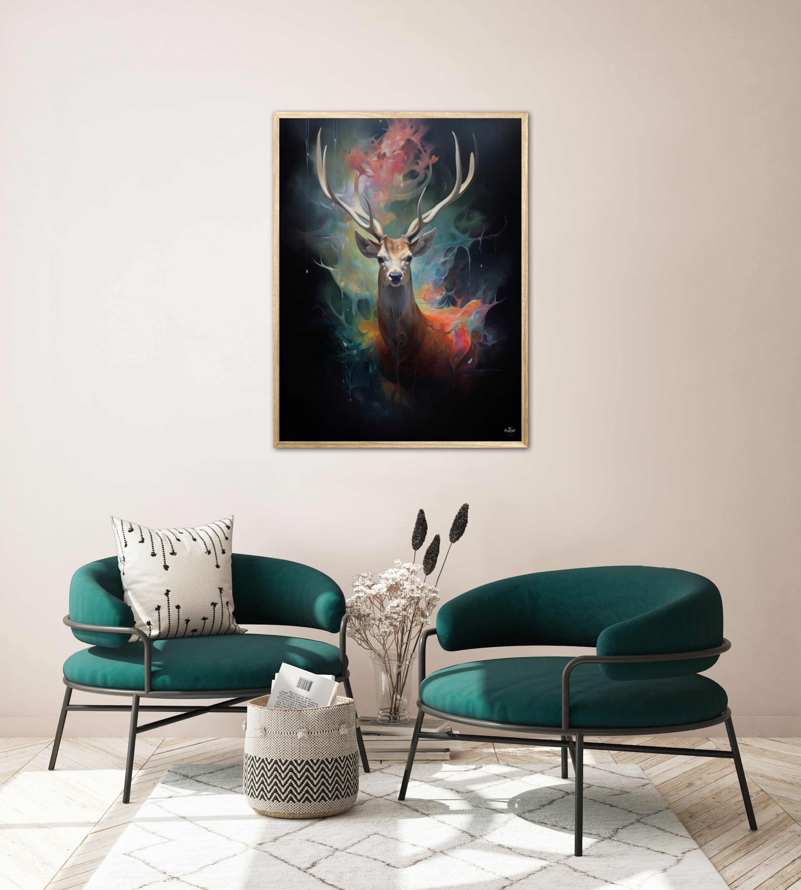 Stag's Radiant Rainbow Journey - Plakat