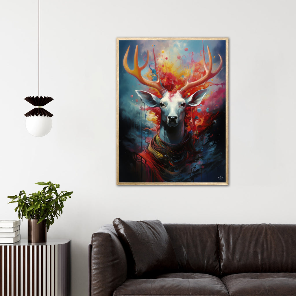Nebulous Beauty Stag's Dynamic Pose - Plakat