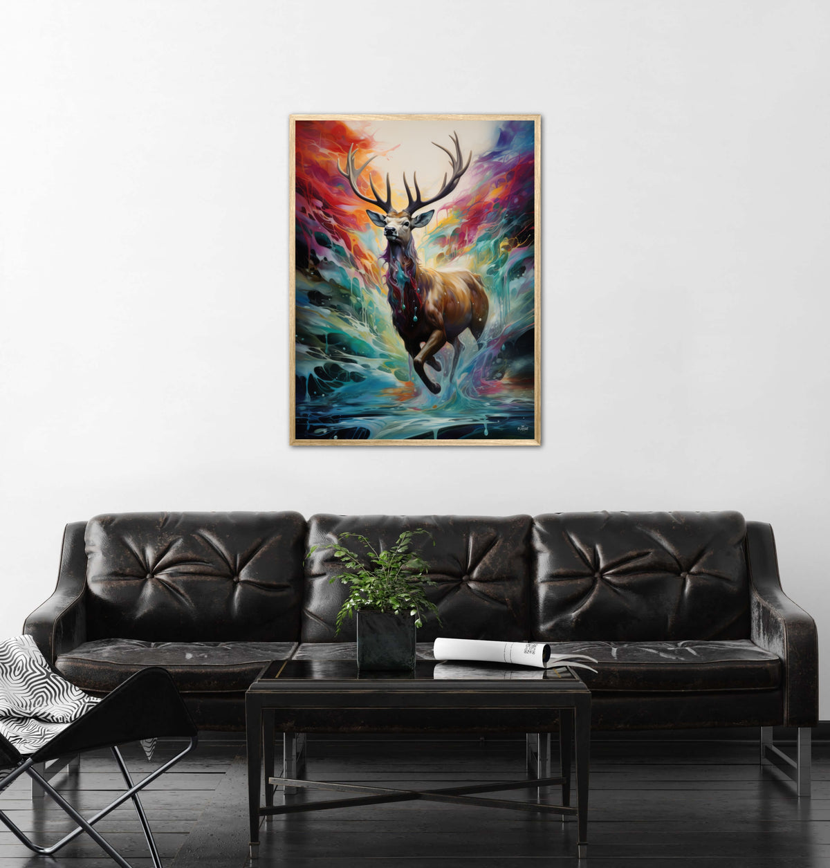Majestic Stag in the Rainbow's Embrace - Plakat